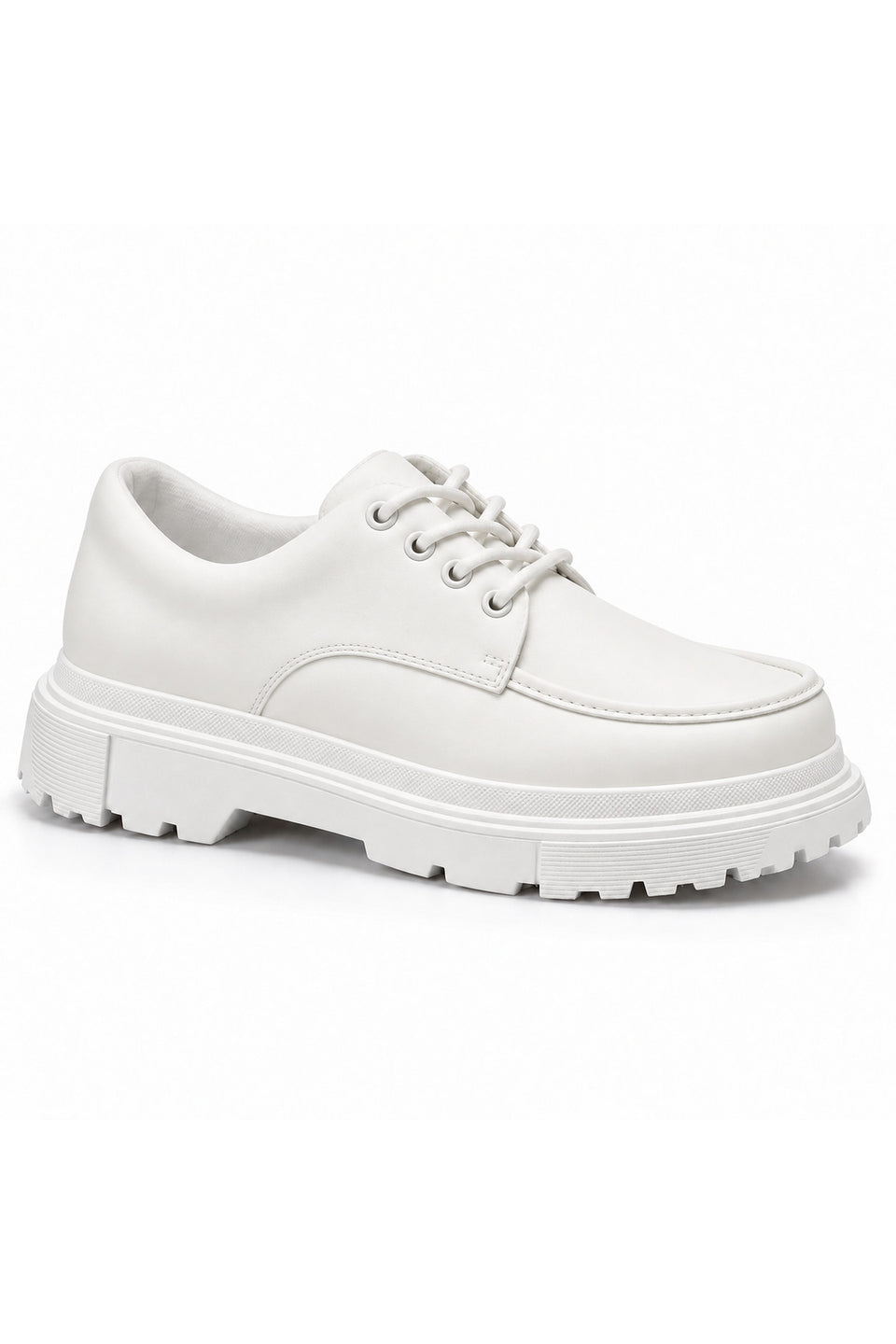 BESKAR KB X6 Men's Lace-Up Thick Sole Classic Shoes — White Skin