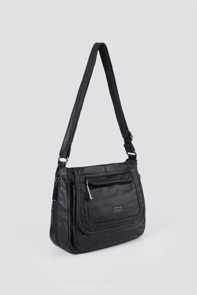 Ziwen Siyah Cilt Omuz Çantası