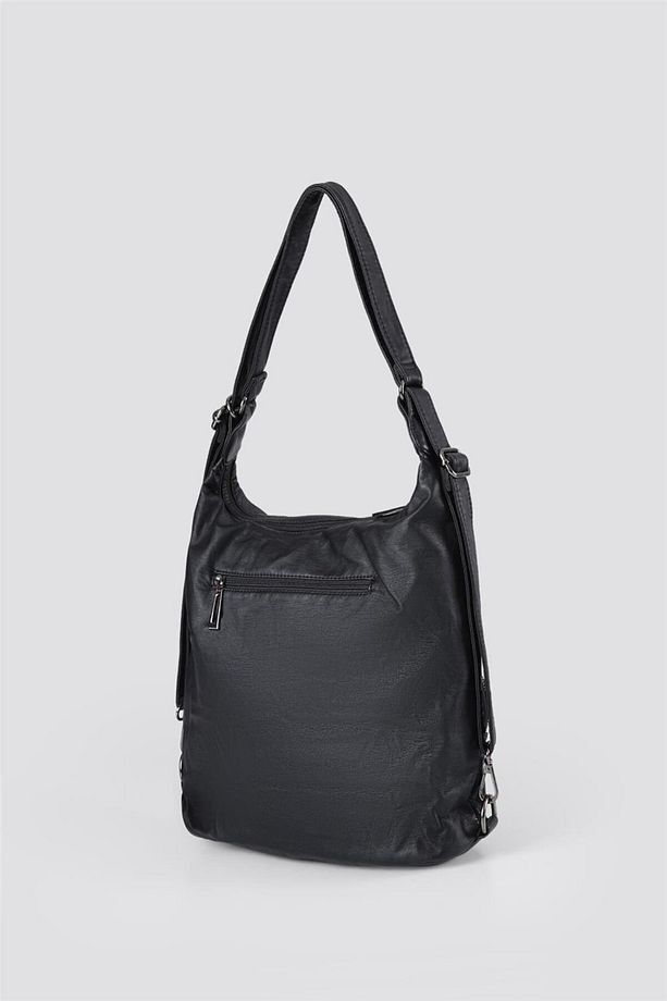 Kinya Siyah Cilt Omuz Çantası