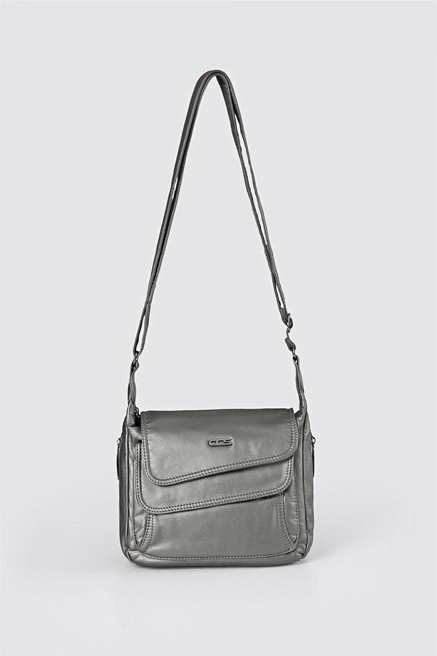 Jelli Gri Cilt Omuz Çantası