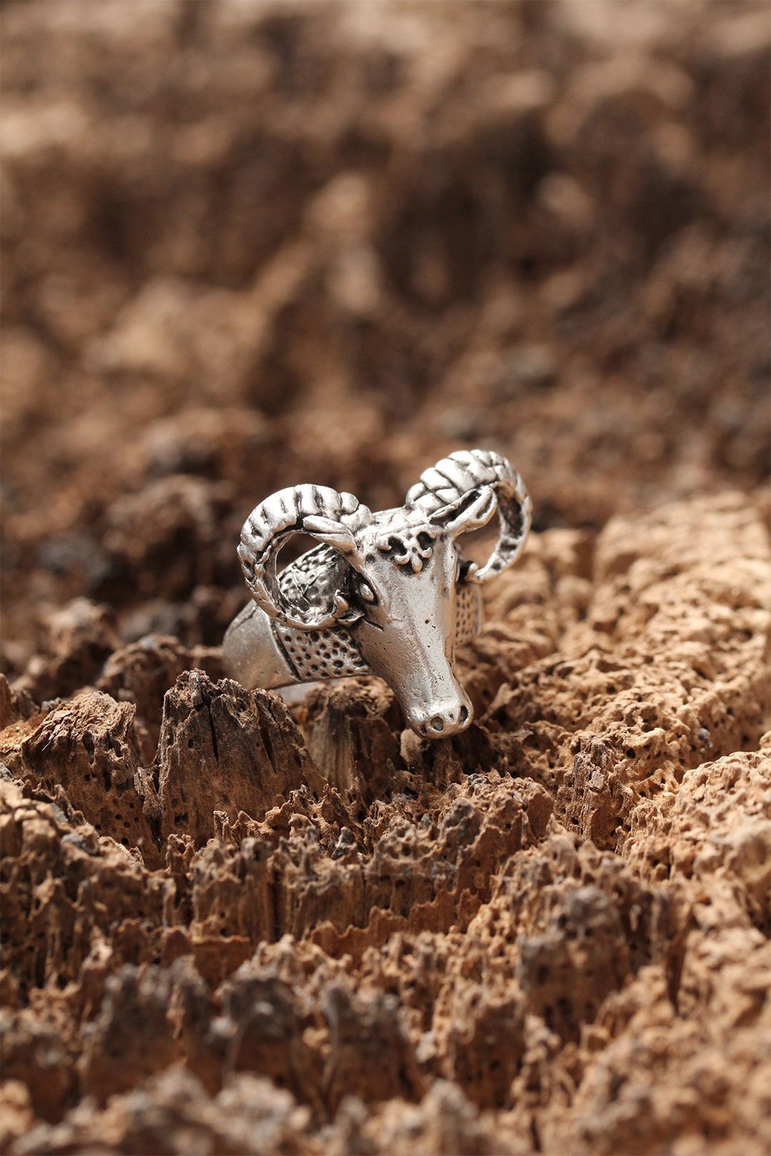 Koç Figürlü Ayarlanabilir Yüzük
