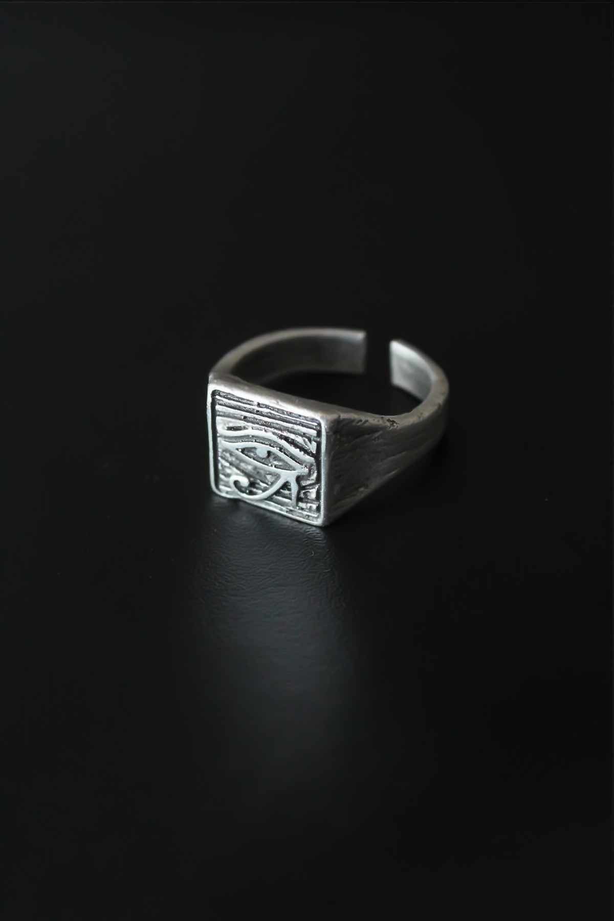 Antik Gümüş Renk Ayarlanabilir Erkek Yüzük