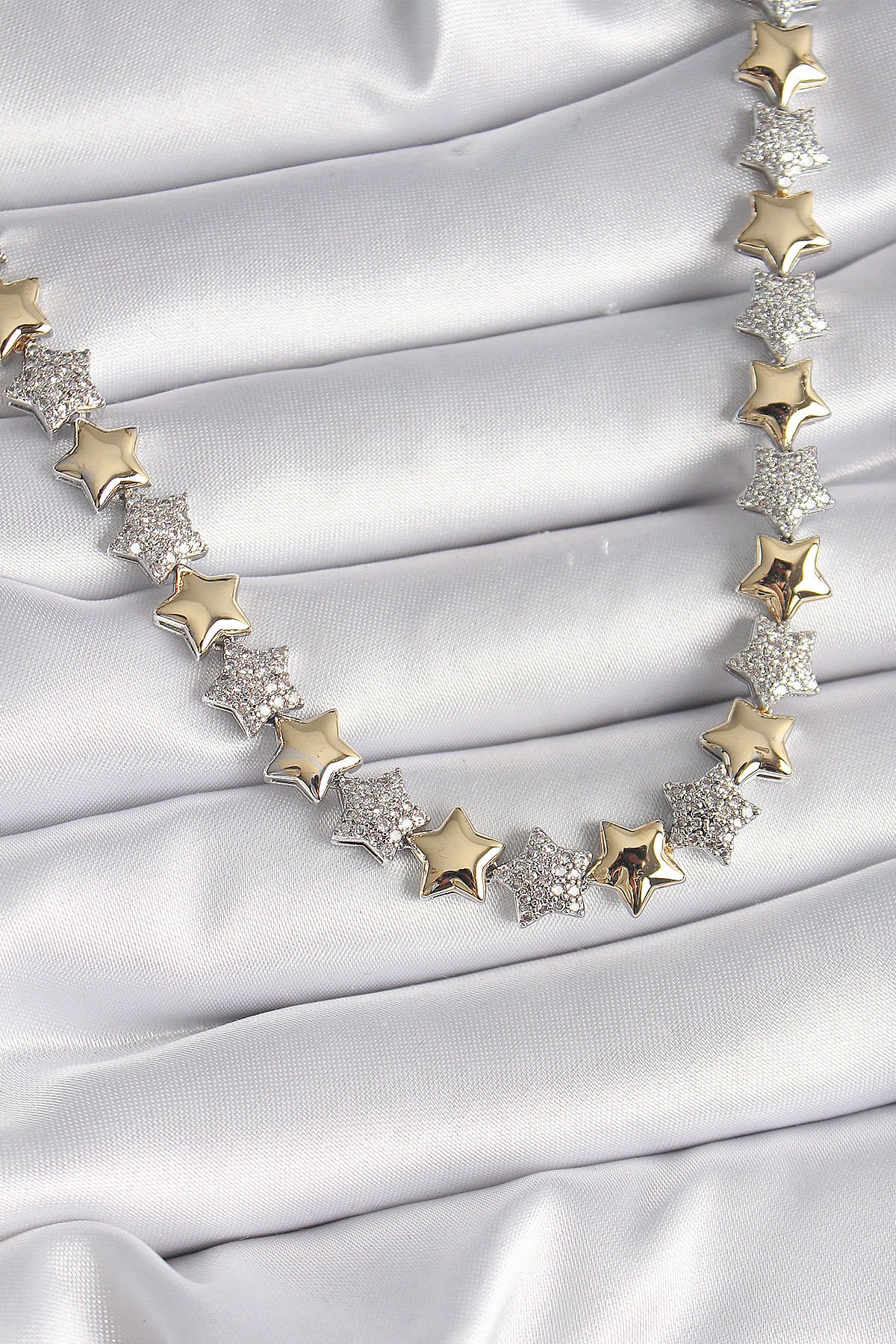 Mix Renk Zirkon Taşlı Kadın Kolye - Yıldız Model VIP Exclusive Seri