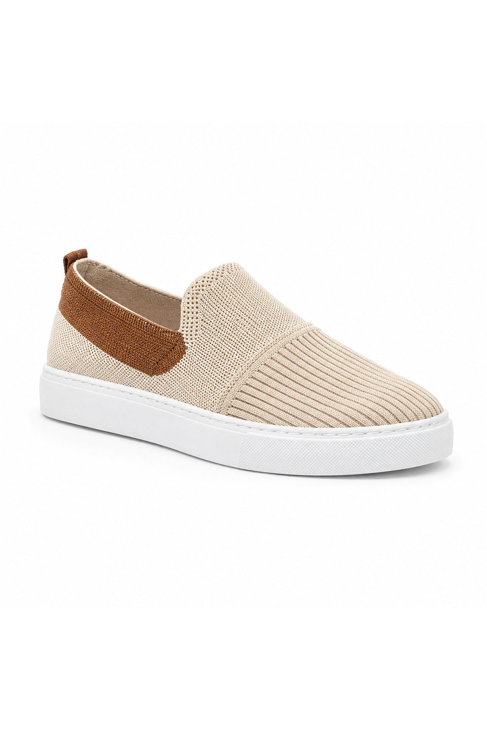 BESKAR KB 114 Bej Taba Bağcıksız Triko Erkek Günlük Sneaker