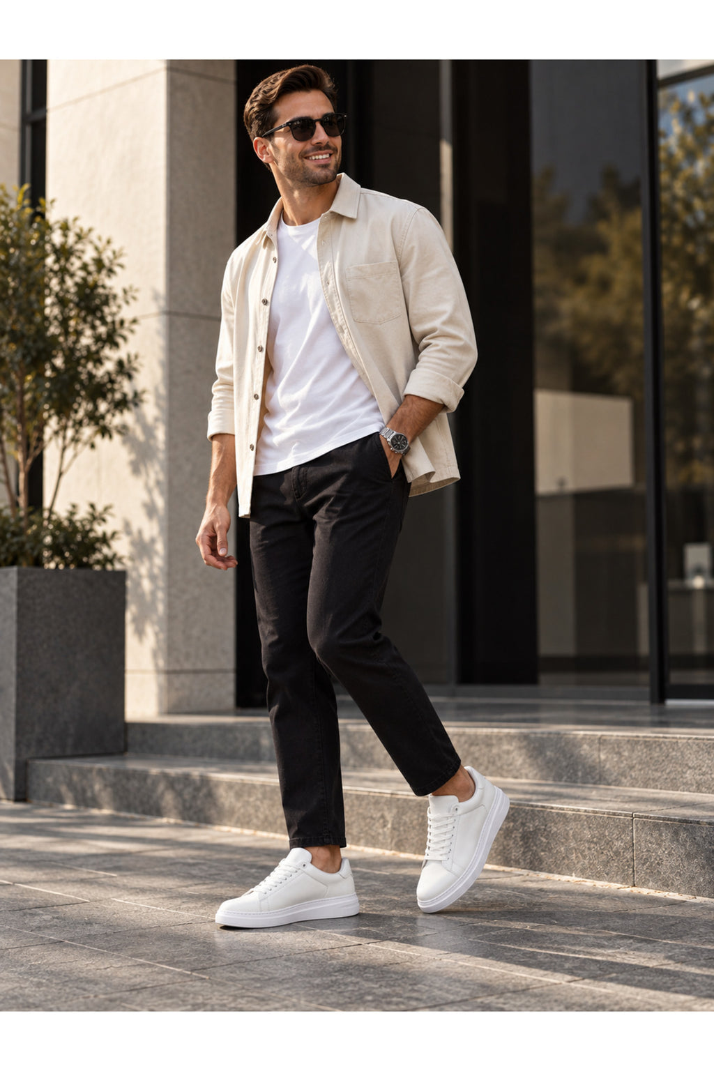 BESKAR KB B2 Beyaz Cilt Erkek Günlük Sneaker Ayakkabı — görsel 5