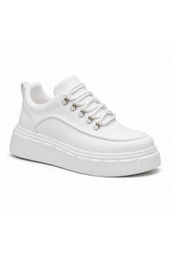 BESKAR KB X10 Yüksek Tabanlı Erkek Günlük Sneaker — Beyaz Cilt
