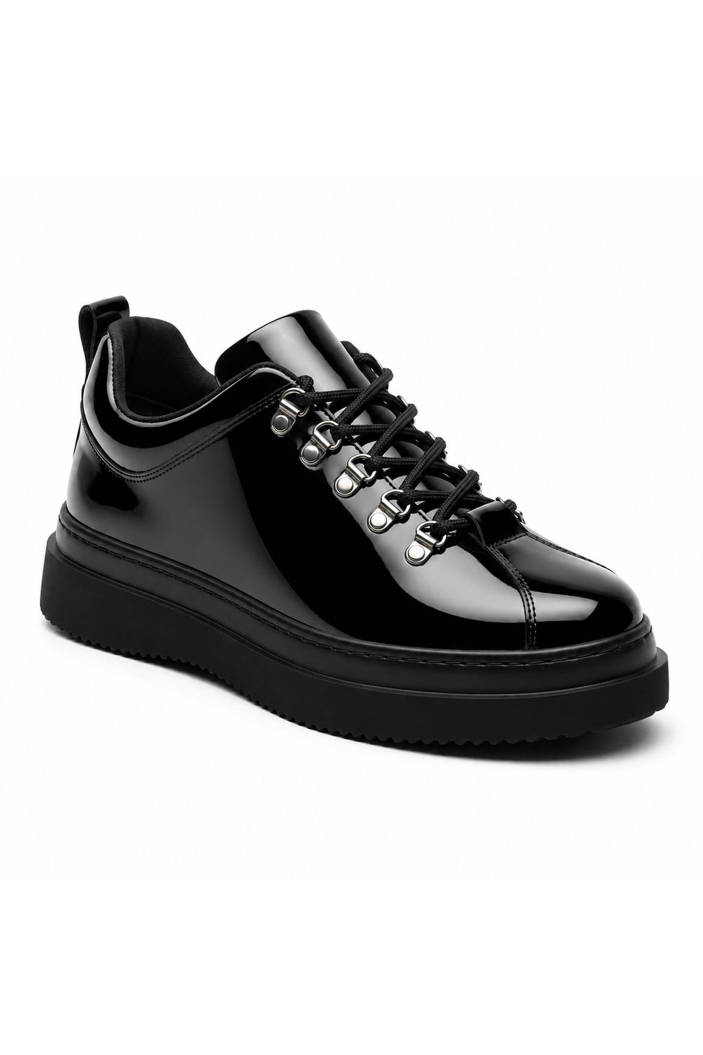 BESKAR KB X4 Kömür Rugan Erkek Günlük Sneaker Ayakkabı — görsel 1