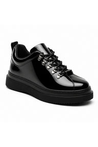 BESKAR KB X4 Erkek Günlük Sneaker Ayakkabı — Kömür Rugan