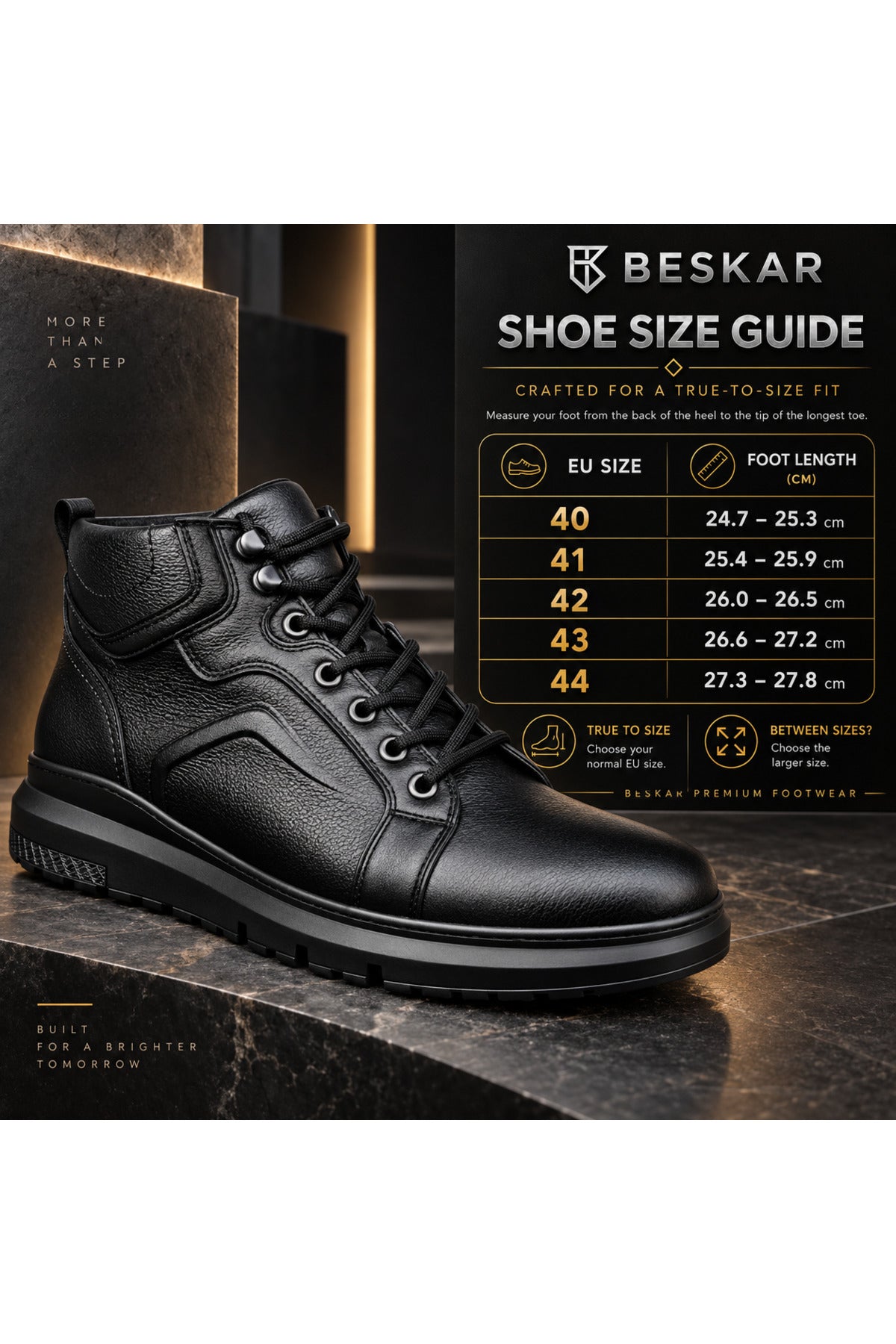 BESKAR BA0144 Siyah Fermuarlı Erkek Bot — görsel 8