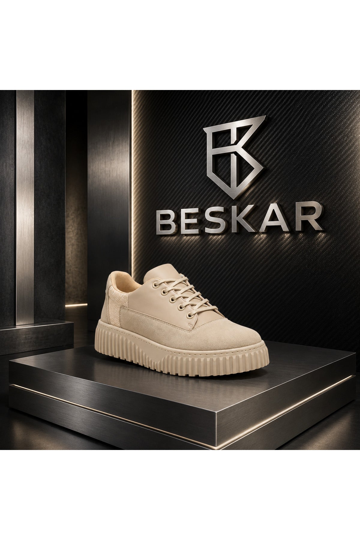 BESKAR KB X516 Bej Erkek Günlük Sneaker Ayakkabı — görsel 7