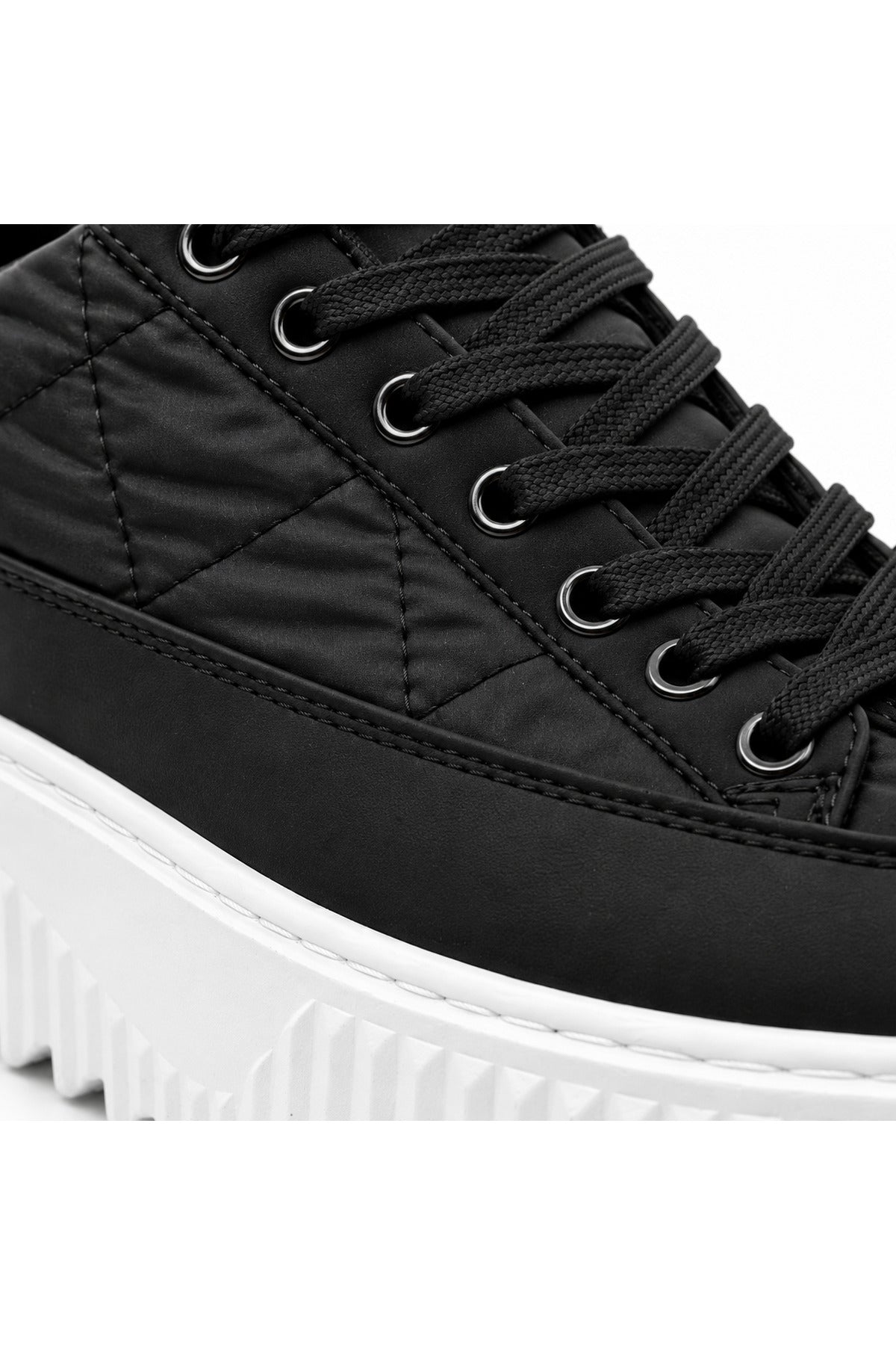 BESKAR BA0801 Siyah Beyaz Paraşüt Kumaş Detaylı Erkek Sneaker — görsel 4