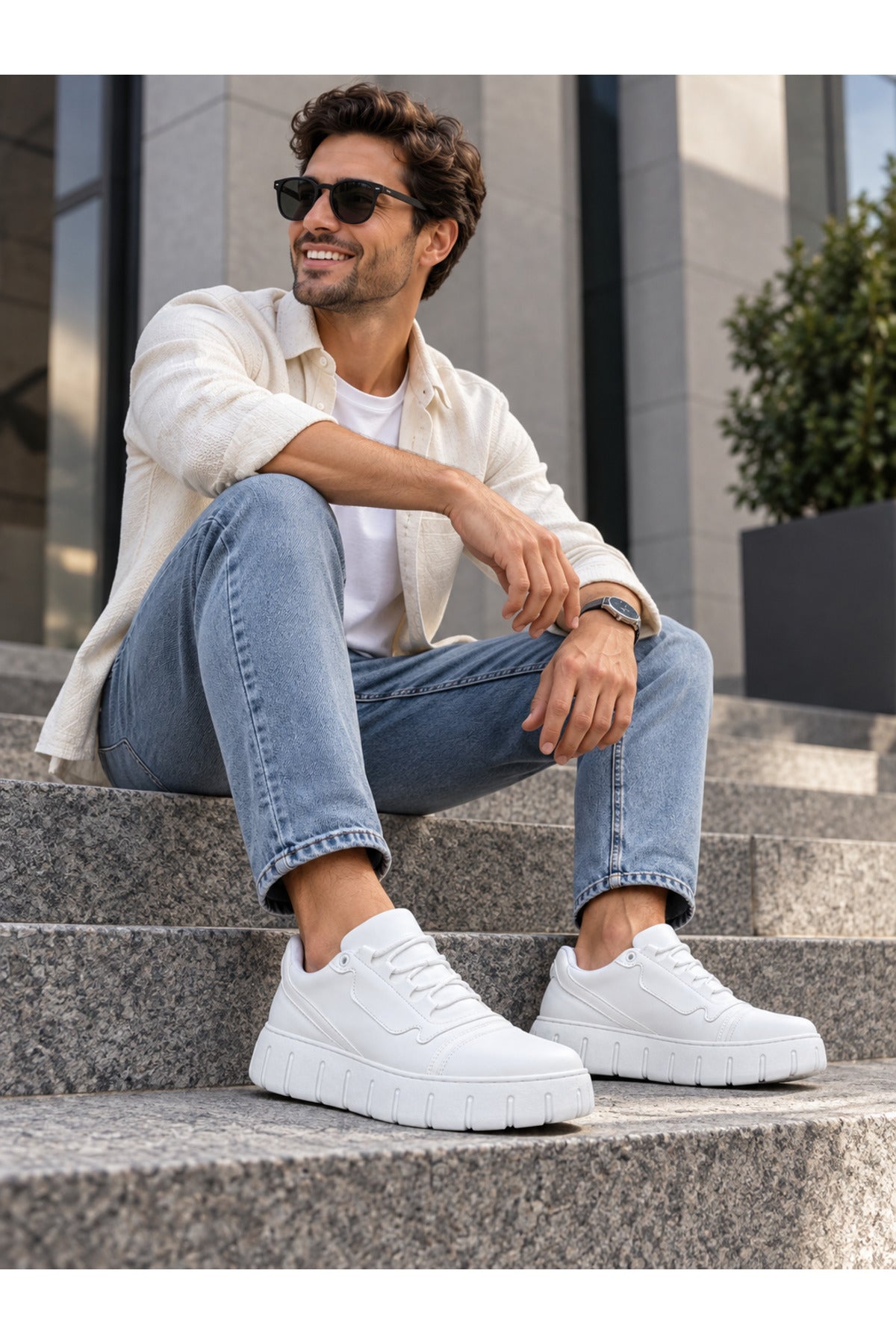 BESKAR BA0666 Beyaz Erkek Günlük Sneaker Ayakkabı — görsel 5