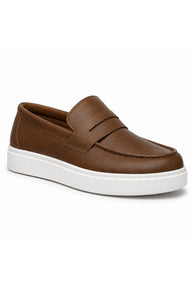 BESKAR BA0580 Kuşaklı Kalın Tabanlı Erkek Loafer Ayakkabı — Taba Cilt