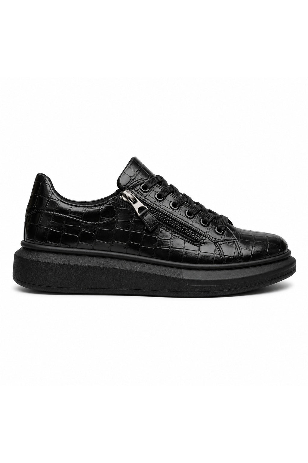 BESKAR KB 309 Kömür Fermuarlı Bağcıklı Erkek Günlük Sneaker — görsel 3