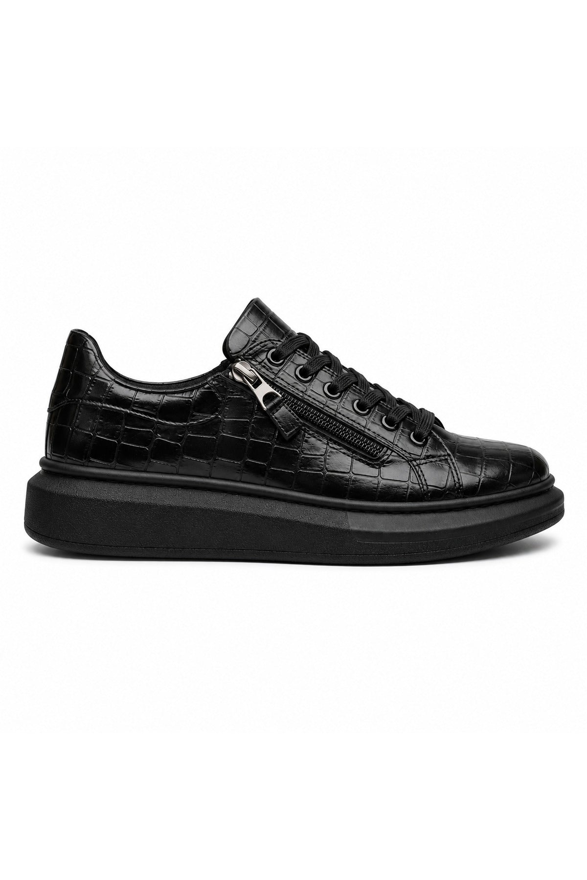 BESKAR KB 309 Kömür Fermuarlı Bağcıklı Erkek Günlük Sneaker — görsel 3