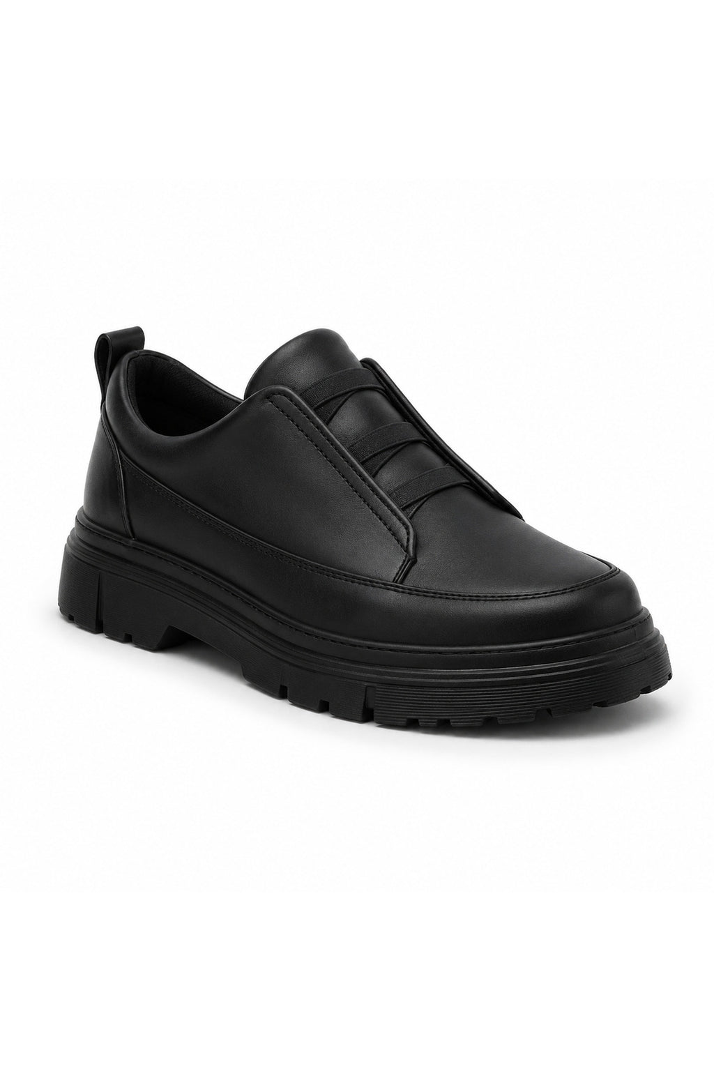 BESKAR KB 703 Kömür Cilt Bağcıksız Lastikli Erkek Günlük Sneaker — görsel 1