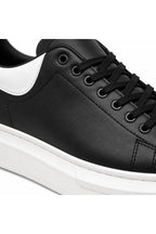BESKAR BA0547 Siyah Beyaz Topuk Detaylı Bağcıklı Kalın Tabanlı Erkek Sneaker — görsel 3