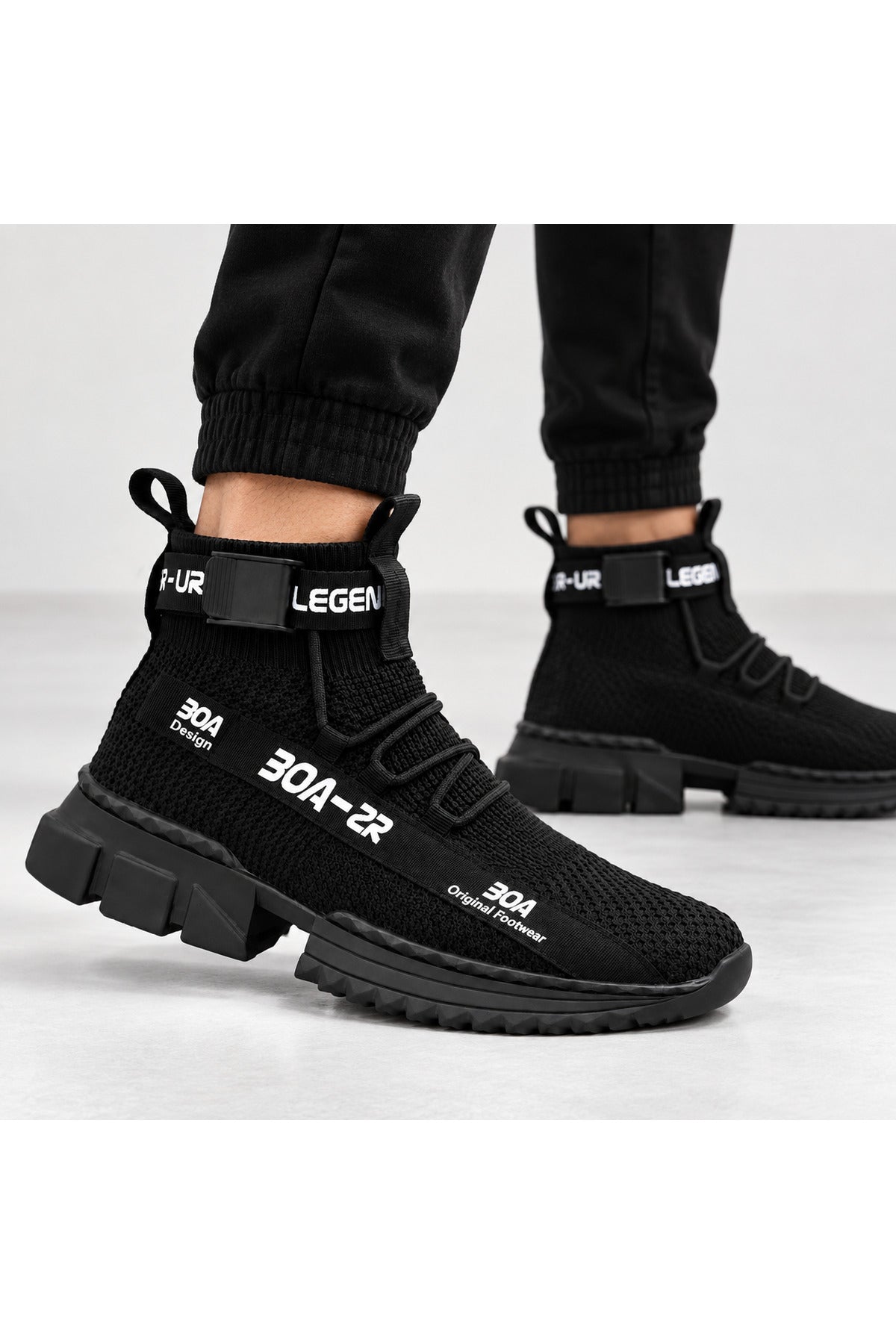 BESKAR ZR X700 Kömür Triko Yüksek Tabanlı Erkek Sneaker — görsel 2