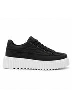 BESKAR BA0801 Siyah Beyaz Paraşüt Kumaş Detaylı Erkek Sneaker — görsel 3