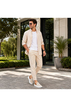 BESKAR KB 114 Bej Taba Bağcıksız Triko Erkek Günlük Sneaker — görsel 2