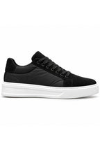 BESKAR KB 046 Siyah Beyaz Taban Paraşüt Kumaş Detaylı Erkek Sneaker — görsel 3