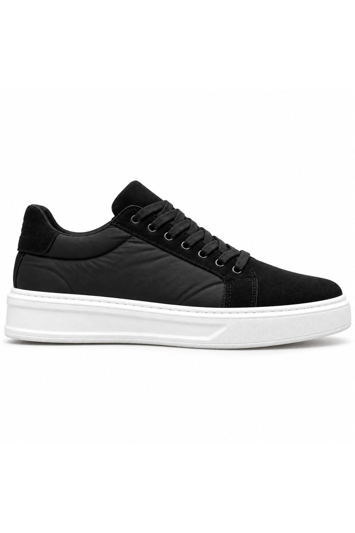 BESKAR KB 046 Siyah Beyaz Taban Paraşüt Kumaş Detaylı Erkek Sneaker — görsel 3