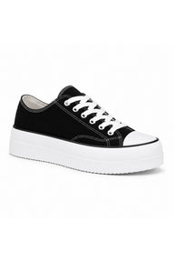 BESKAR KB CX3 Siyah Keten Görünümlü Erkek Sneaker — Siyah