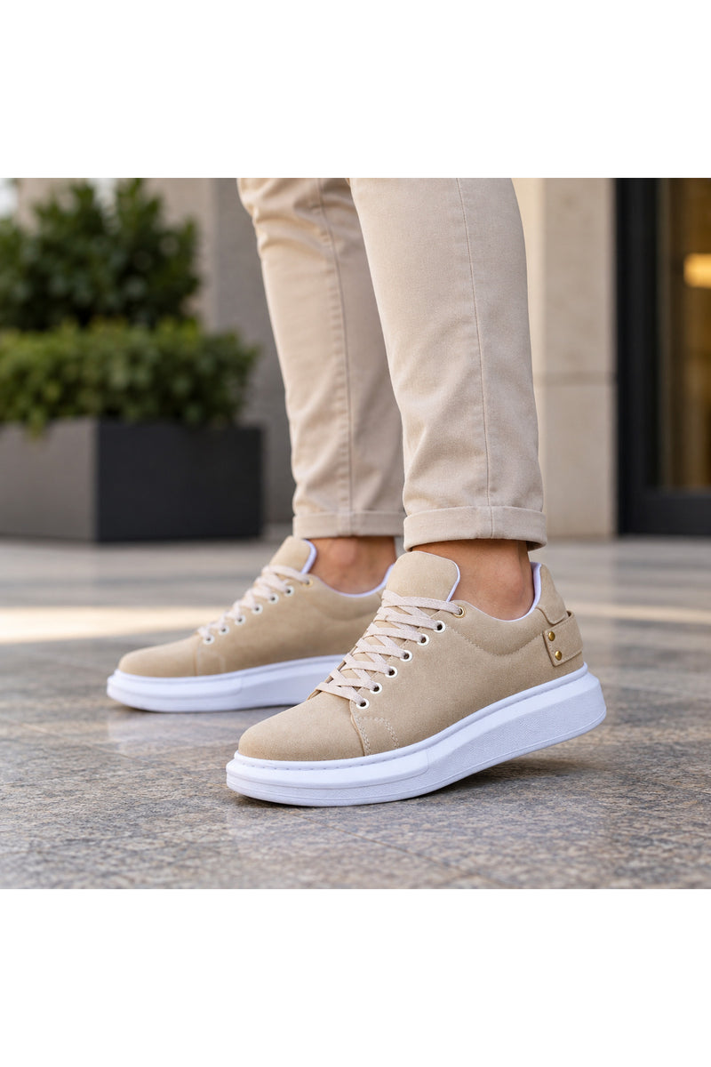 BESKAR KB 047 Bej Süet Görünümlü Erkek Günlük Sneaker Ayakkabı