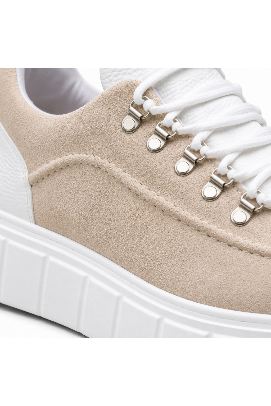 BESKAR KB X10 Bej Süet Görünümlü Yüksek Tabanlı Erkek Günlük Sneaker — görsel 4