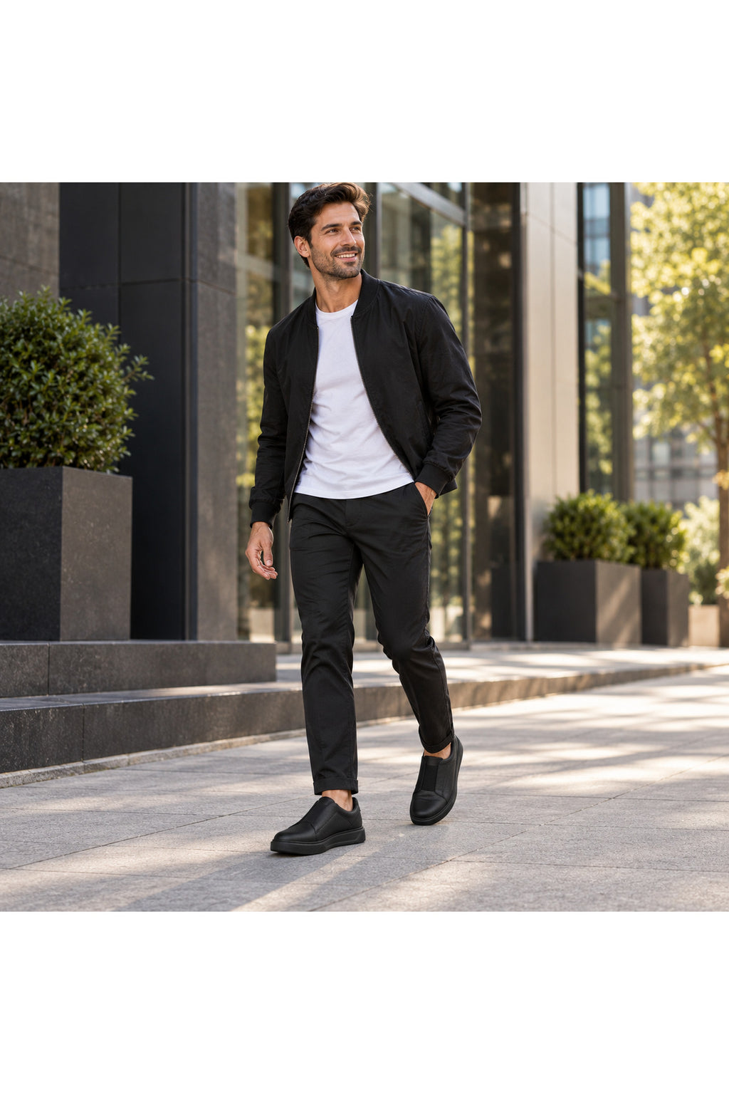BESKAR KB 007 Kömür Cilt Tek Bant Cırtlı Erkek Günlük Sneaker — görsel 7