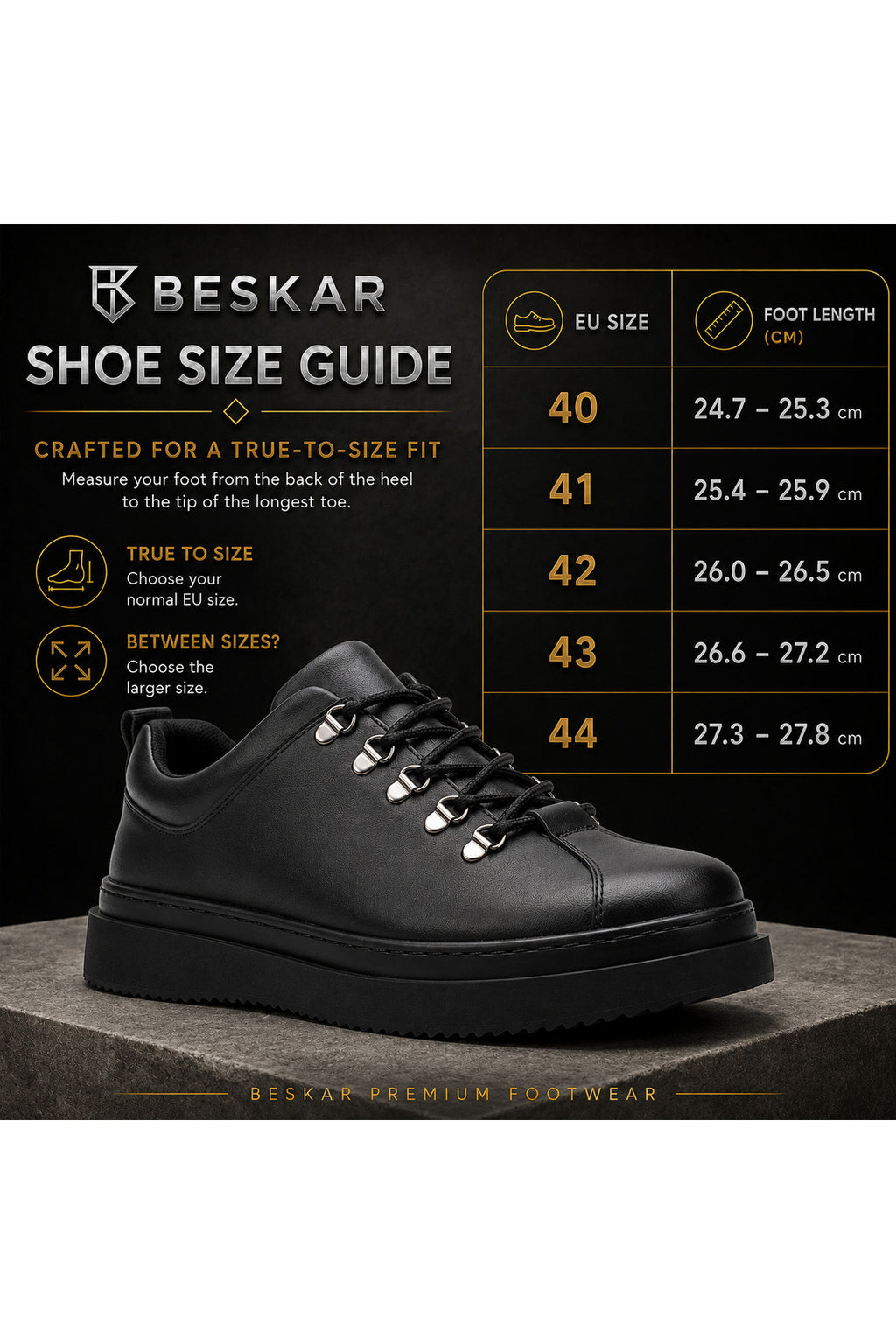 BESKAR KB X4 Mat Siyah Erkek Günlük Sneaker Ayakkabı — görsel 8