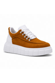 BESKAR KB X10 Yüksek Tabanlı Erkek Günlük Sneaker — Taba Süet