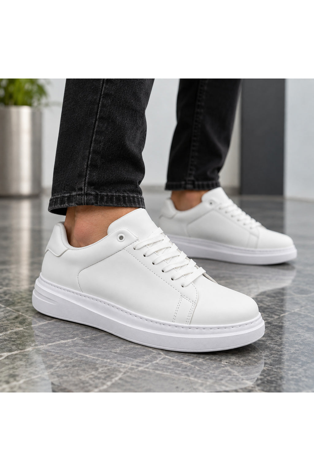BESKAR KB B2 Beyaz Cilt Erkek Günlük Sneaker Ayakkabı — görsel 2