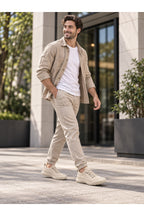BESKAR BA0248 Krem Esnek Bağcıklı Erkek Günlük Sneaker — görsel 5
