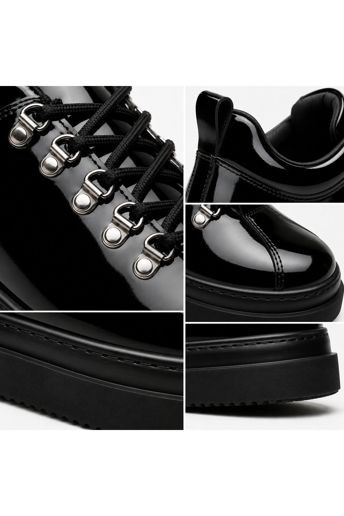 BESKAR KB X4 Kömür Rugan Erkek Günlük Sneaker Ayakkabı — görsel 6