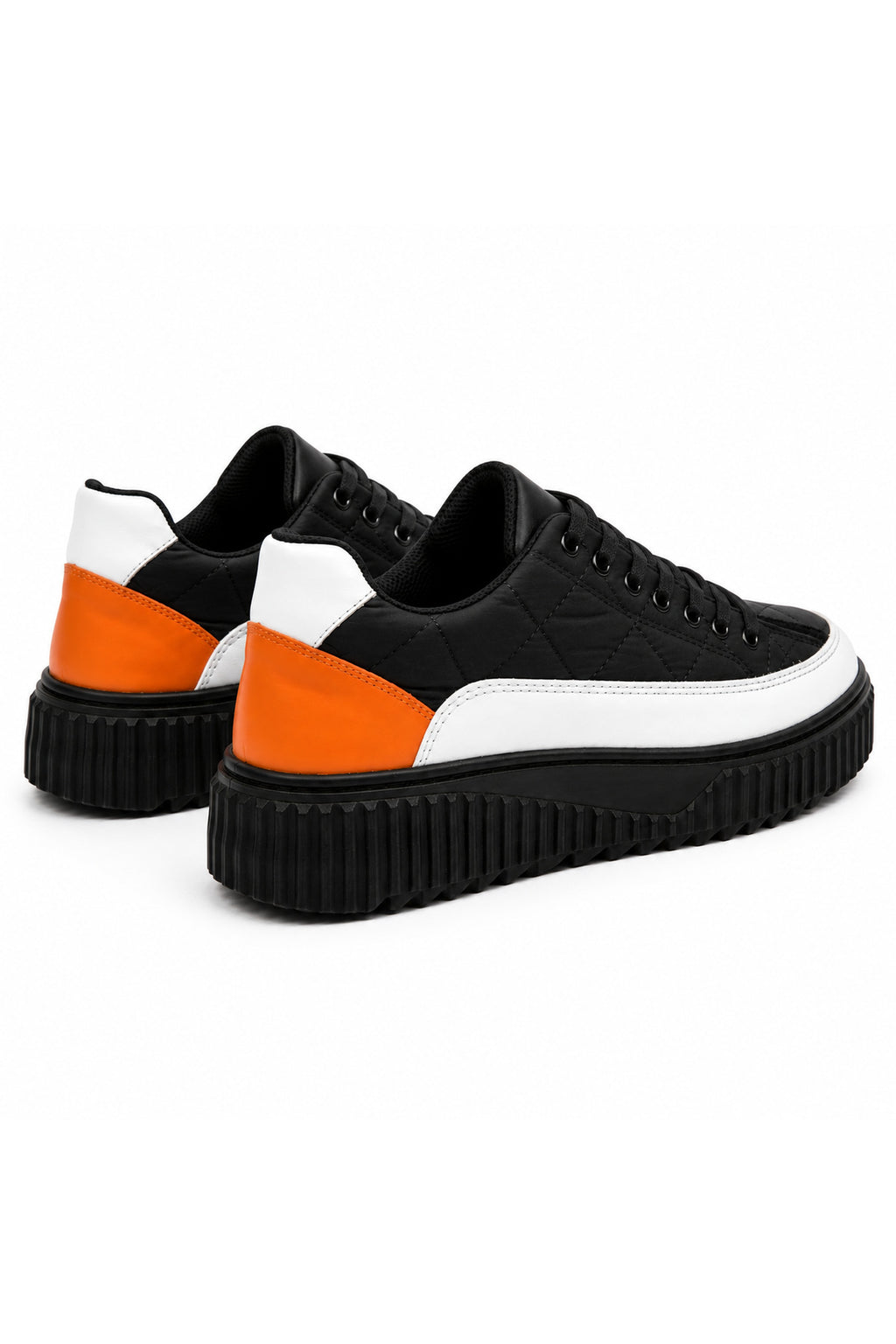 BESKAR BA0801 Siyah Turuncu Paraşüt Kumaş Detaylı Erkek Sneaker — görsel 5