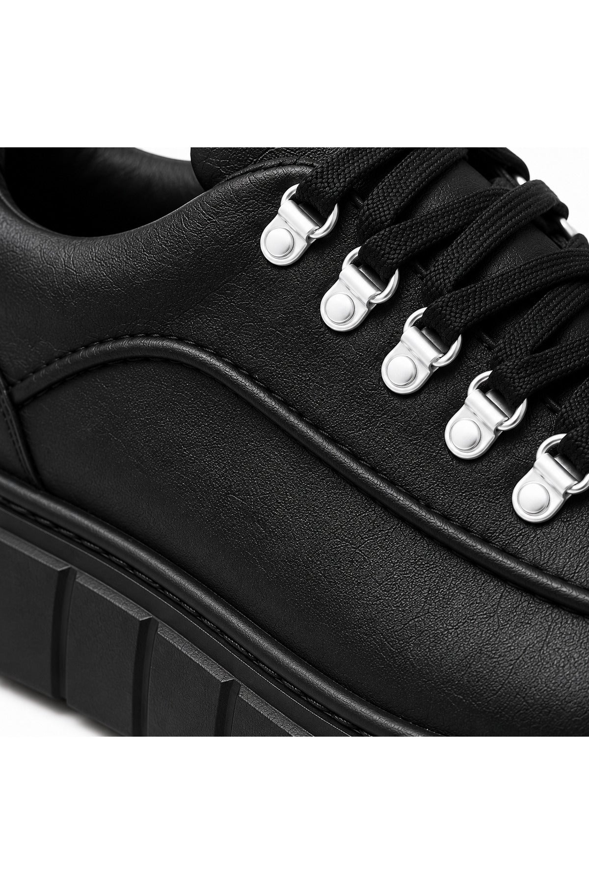 BESKAR KB X10 Kömür Cilt Yüksek Tabanlı Erkek Günlük Sneaker — görsel 4