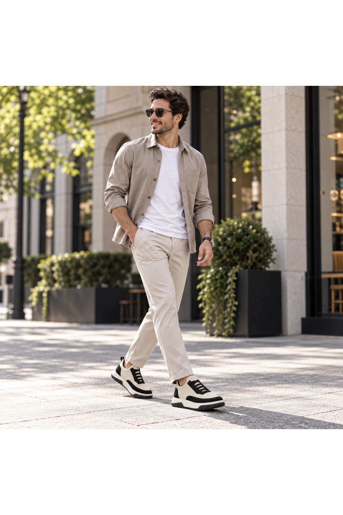 BESKAR BA0911 Bej Siyah Triko Erkek Günlük Sneaker Ayakkabı — görsel 7