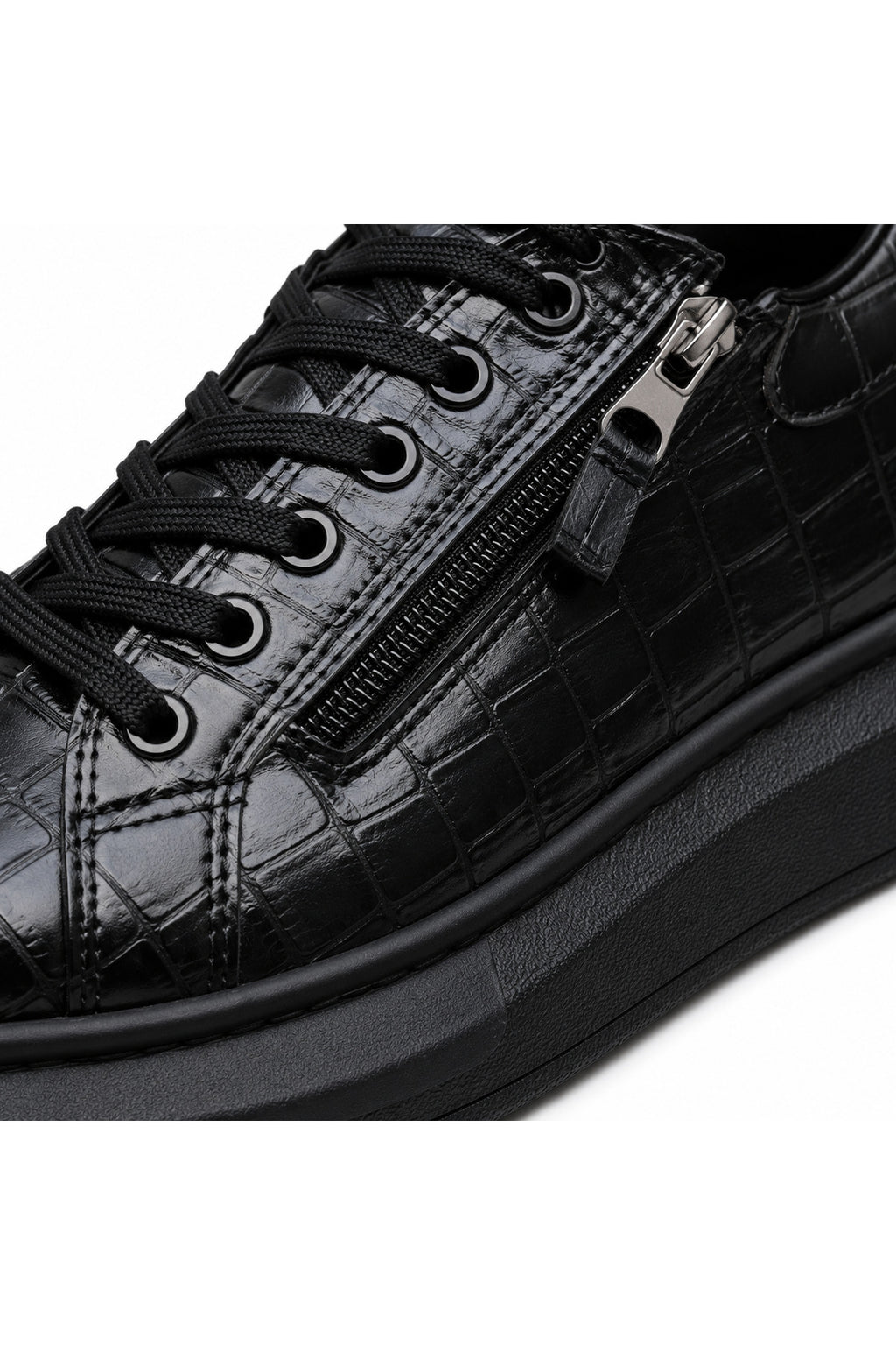 BESKAR KB 309 Kömür Fermuarlı Bağcıklı Erkek Günlük Sneaker — görsel 4
