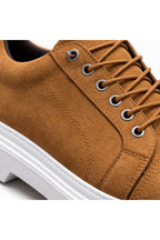 BESKAR BA0245 Taba Süet Görünümlü Esnek Bağcıklı Yüksek Tabanlı Erkek Sneaker — görsel 4