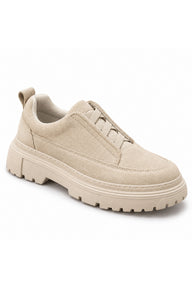 BESKAR KB 703 Bağcıksız Lastikli Erkek Günlük Sneaker — Bej Süet