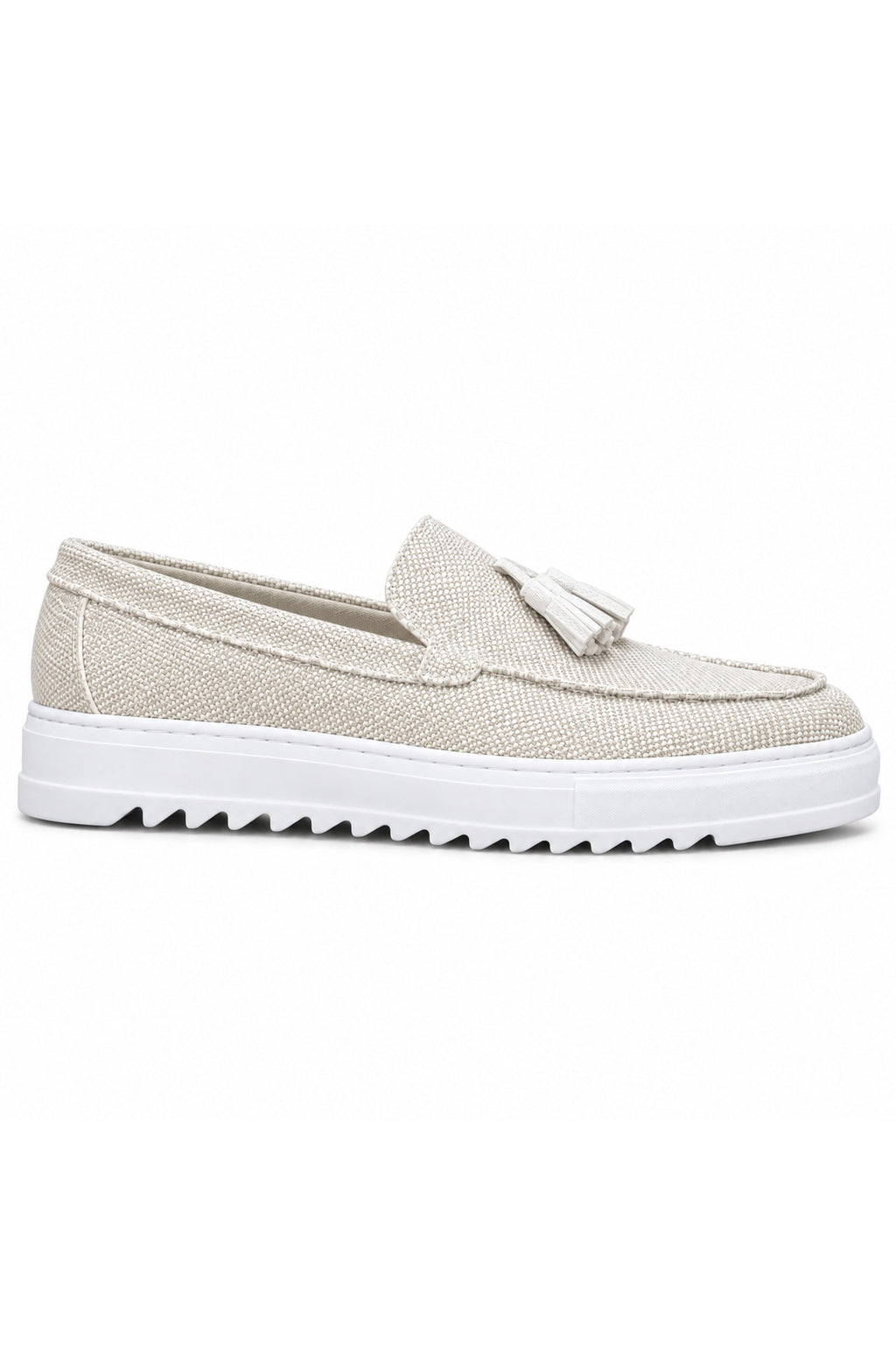 BESKAR BA0154 Beyaz Püsküllü Yüksek Tabanlı Erkek Loafer Ayakkabı — görsel 3