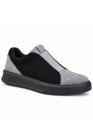 BESKAR KB 007 Tek Bant Cırtlı Erkek Günlük Sneaker — Siyah – Gri