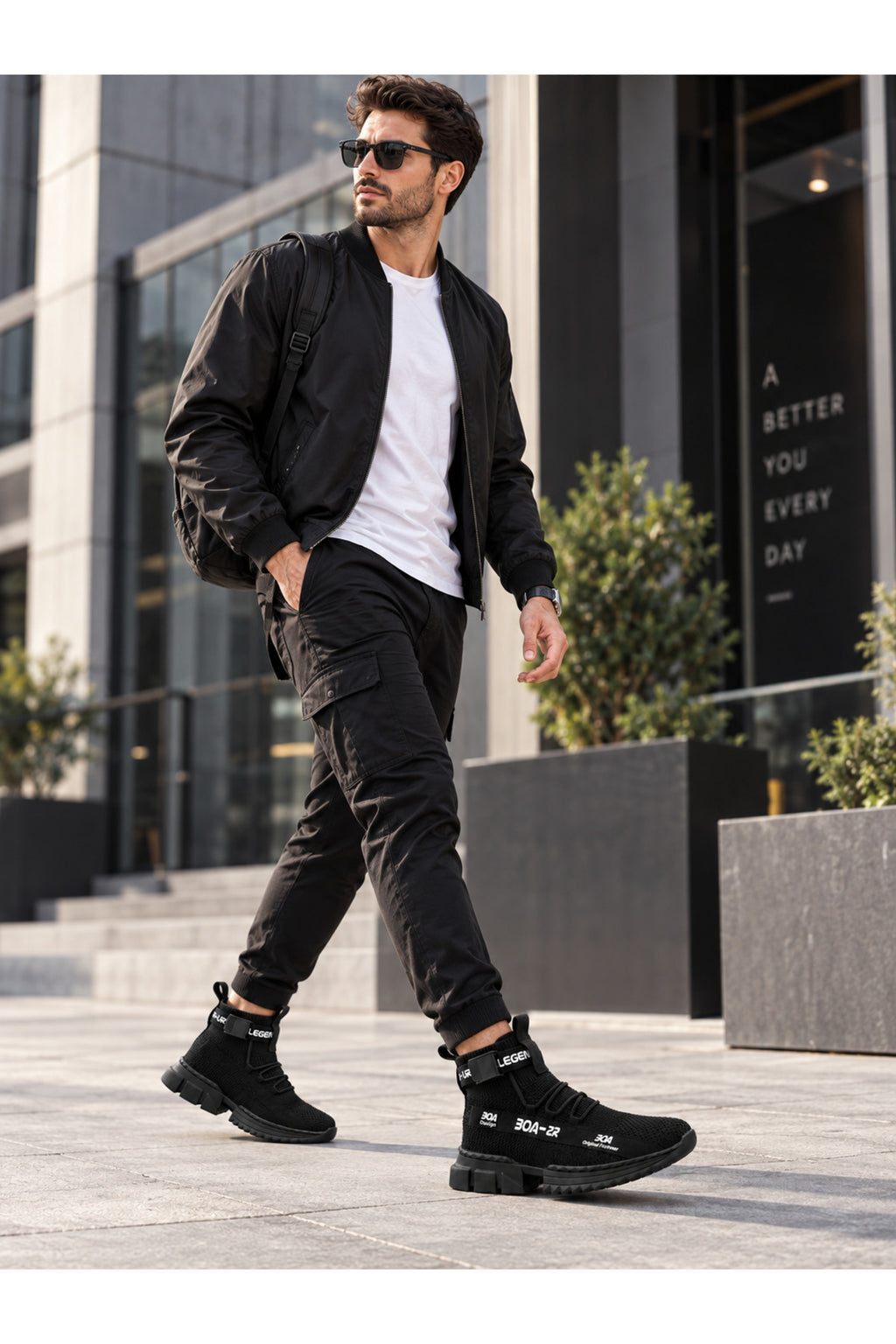 BESKAR ZR X700 Kömür Triko Yüksek Tabanlı Erkek Sneaker — görsel 5