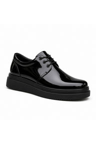 BESKAR KB X3 Bağcıklı Erkek Günlük Sneaker Ayakkabı — Kömür Rugan