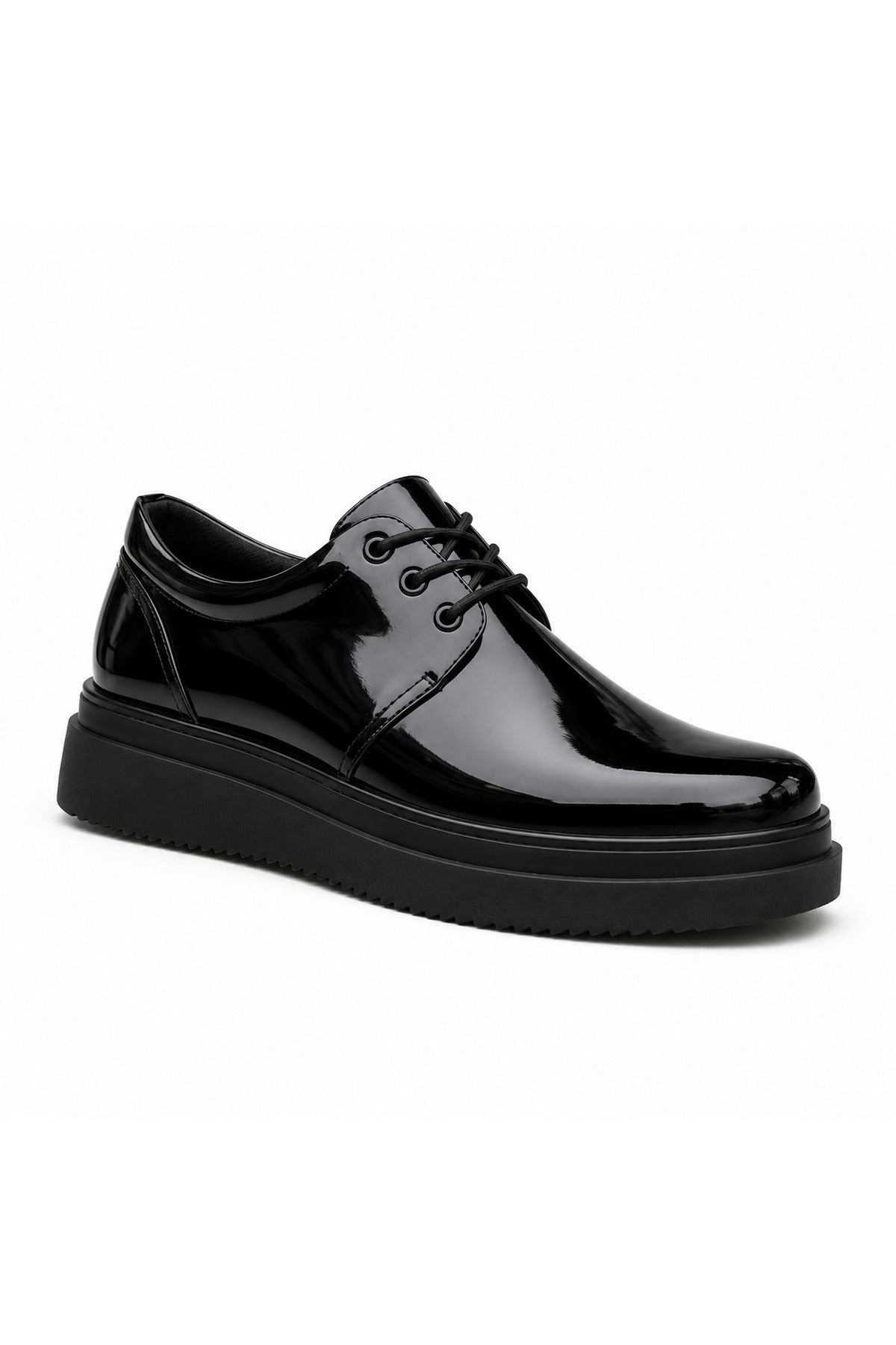BESKAR KB X3 Kömür Rugan Bağcıklı Erkek Günlük Sneaker Ayakkabı — görsel 1