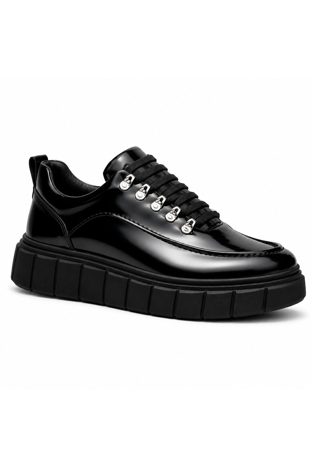 BESKAR KB X10 Siyah-Siyah Rugan Yüksek Tabanlı Erkek Günlük Sneaker — görsel 1