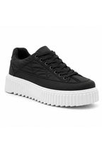 BESKAR BA0801 Siyah Beyaz Paraşüt Kumaş Detaylı Erkek Sneaker — görsel 1