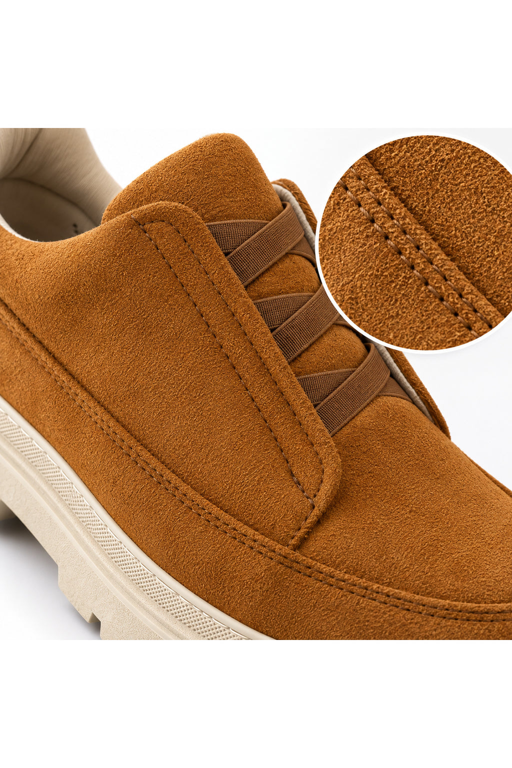BESKAR KB 703 Taba Süet Görünümlü Bağcıksız Lastikli Erkek Günlük Sneaker — görsel 6