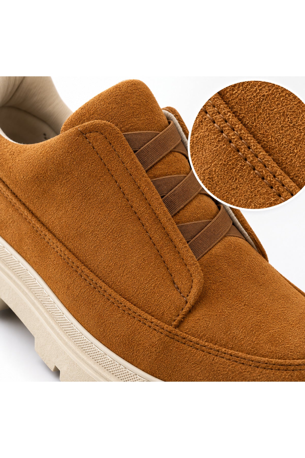 BESKAR KB 703 Taba Süet Görünümlü Bağcıksız Lastikli Erkek Günlük Sneaker — görsel 6
